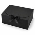 Boîte cadeau 25 x 20 x 10 cm en carton noir avec ruban style élégant